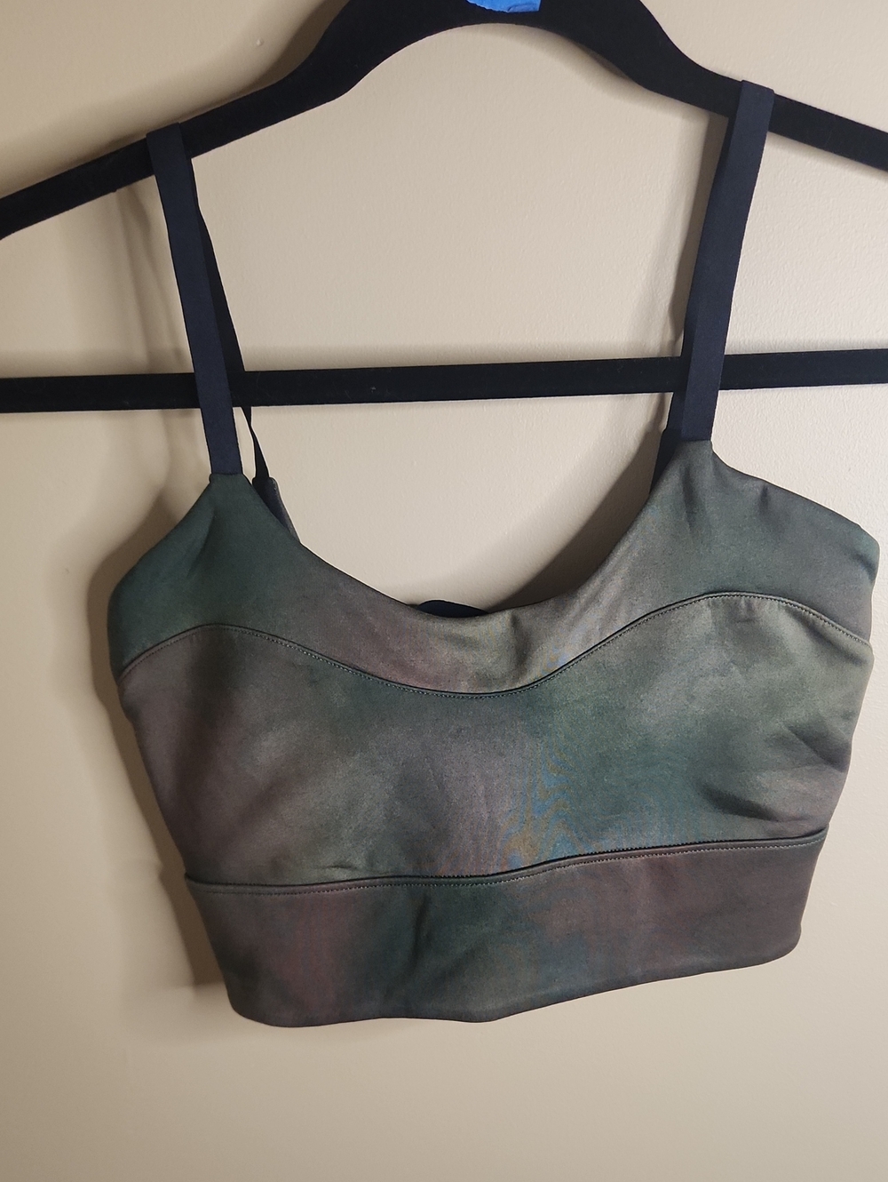 Free People FP Movement Beat the Heat Reversible Sports Bra in Smoked Olive.